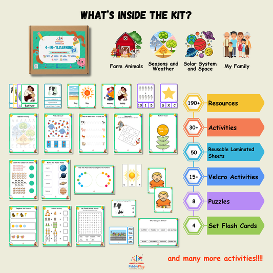 4-in-1 Foundational Learning Kit | Set 1 | LKG / KG-1