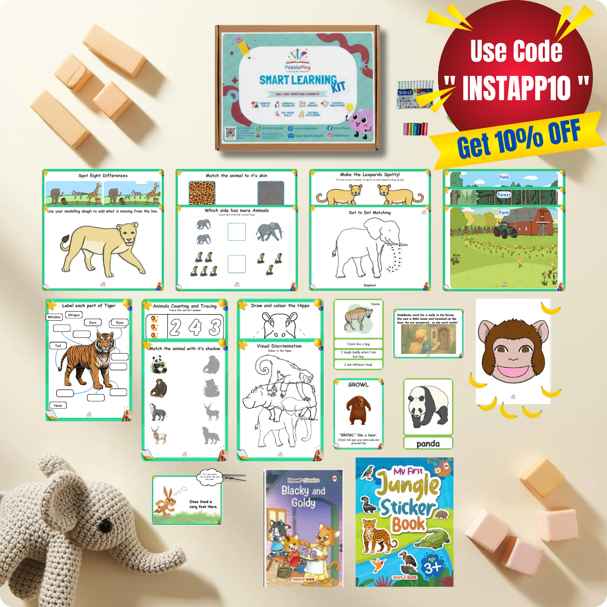 Smart Learning Kit | Age 3+ | Level 1 | Wild Animals