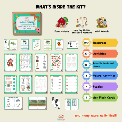 3-in-1 Foundational Learning Kit | Level 1 | LKG / KG-1