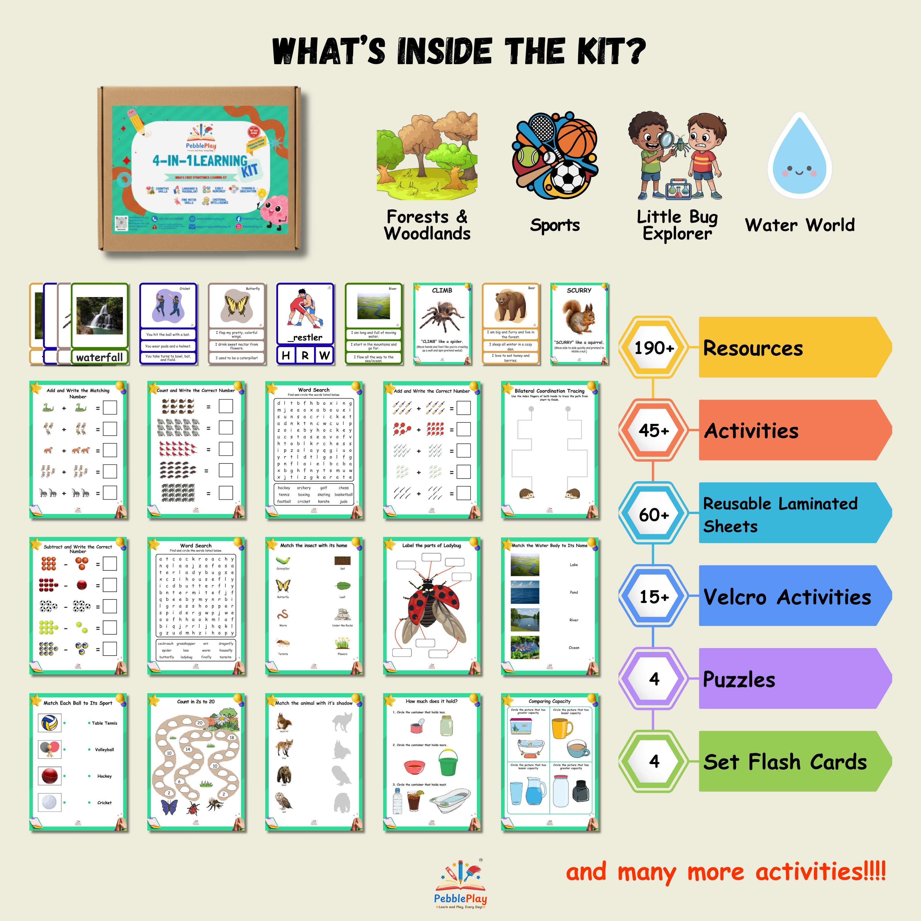 4-in-1 Foundational Learning Kit | Set 1 | UKG / KG-2 – PebblePlay