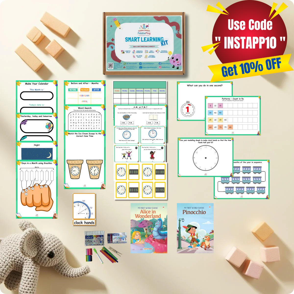 Smart Learning Kit | Age 4+ | Level 4 | Clock and Calendar